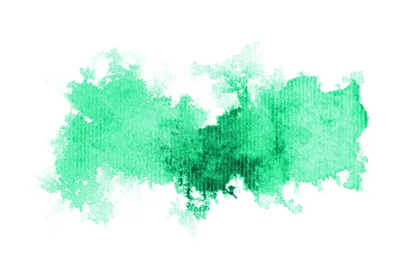 Абстрактне зображення акварельного фону з рідкою фарбою акварелі, ізольоване на білому. Бірюзові тони — стокове фото