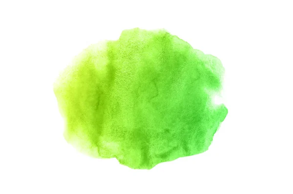 Abstract aquarel achtergrondafbeelding met een vloeibare Splatter van Aquarelle verf, geïsoleerd op wit. Groene en gele pasteltinten — Stockfoto