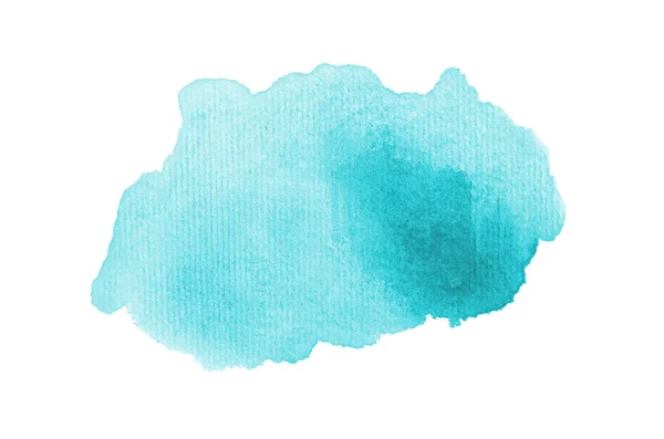 Image abstraite de fond aquarelle avec une éclaboussure liquide de peinture aquarelle, isolée sur blanc. tons bleu clair — Photo