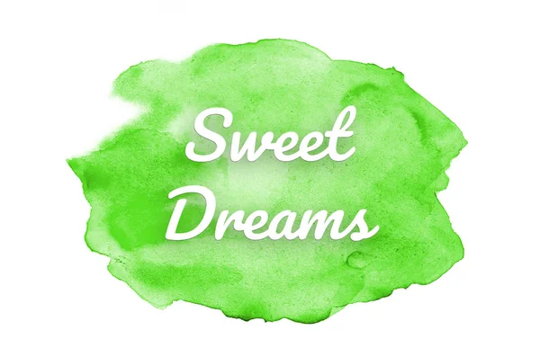 Abstraktes Aquarell-Hintergrundbild mit einem flüssigen Spritzer Aquarellfarbe. Grüntöne. Süße Träume — Stockfoto