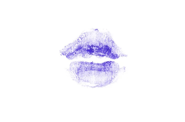 Поцілунок помади на білому тлі. Красиві губи ізольовані . — стокове фото