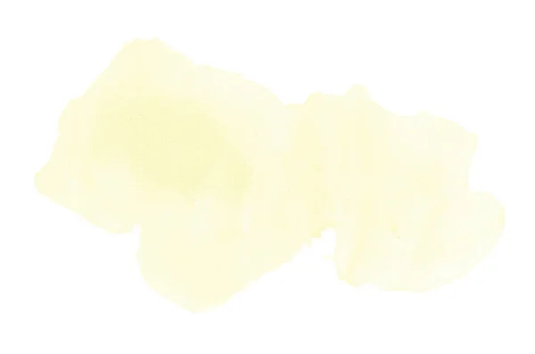 Абстрактное акварельное фоновое изображение с жидкими брызгами акварельной краски, выделенной на белом. Желтые тона — стоковое фото