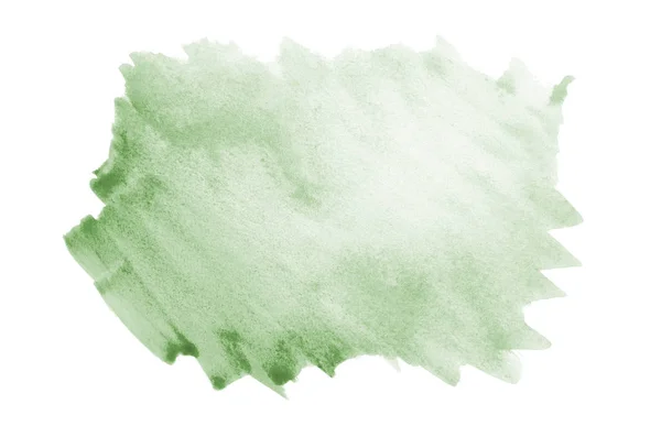Gambar latar belakang cat air abstrak dengan percikan cat aquarelle cair, terisolasi di atas putih. Nada hijau gelap — Stok Foto