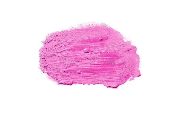白い背景に分離された口紅やアクリル塗料のスミアとテクスチャ。ピンク色 — ストック写真