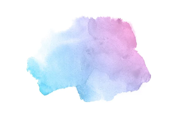 Absztrakt akvarell háttérkép egy folyékony fröccs a Aquarelle festék, elszigetelt fehér. Rózsaszín és kék pasztell árnyalatok — Stock Fotó