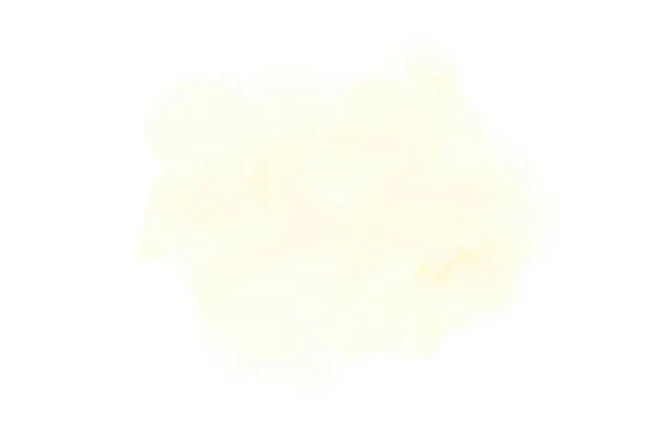 Beyaz üzerine izole edilmiş, sıvı bir kova boyası ile soyut suluboya arka plan görüntüsü. Sarı tonları — Stok fotoğraf