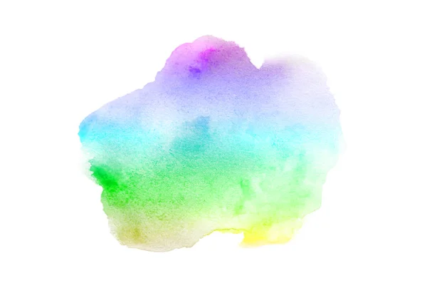 Абстрактное акварельное фоновое изображение с жидкими брызгами акварельной краски, выделенной на белом. Радужные тона — стоковое фото