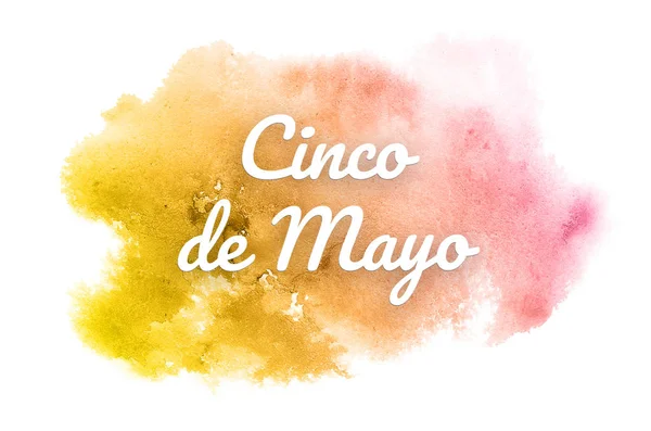 Abstrakt akvarell bakgrundsbild med en flytande splatter av akvarellfärg. Rosa och gula toner. Cinco de Mayo — Stockfoto