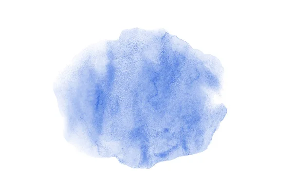 Imagen de fondo de acuarela abstracta con una salpicadura líquida de pintura acuarela, aislada en blanco. Tonos azules — Foto de Stock