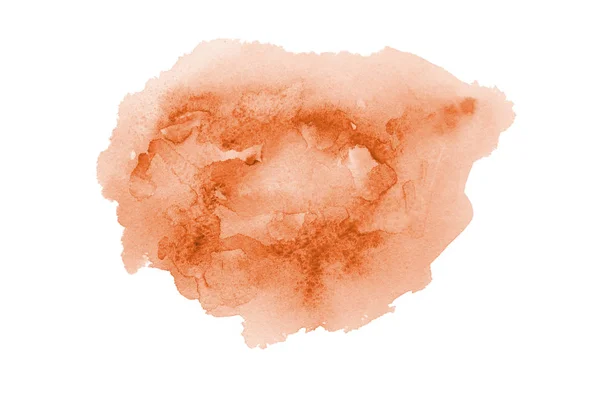 Obraz pozadí abstraktní akvarel s tekutým koláčem z akarelle barvy, izolované na bílém. Oranžové tóny — Stock fotografie