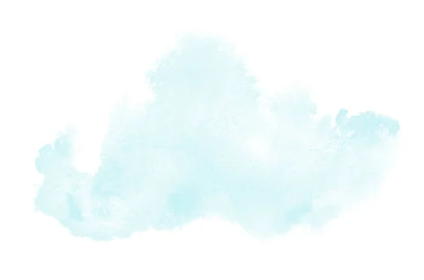 Beyaz üzerine izole edilmiş, sıvı bir kova boyası ile soyut suluboya arka plan görüntüsü. Açık mavi tonları — Stok fotoğraf