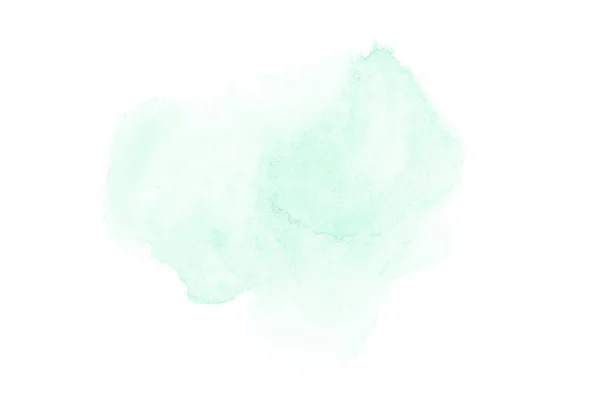 Imagem de fundo aquarela abstrata com um respingo líquido de tinta aquarelle, isolado em branco. Tonalidades turquesa — Fotografia de Stock