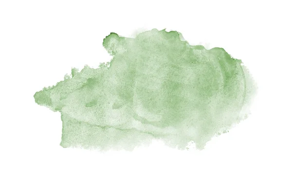 흰색에 고립 된 아쿠아렐 페인트의 액체 튀김추상 수채화 배경 이미지. 다크 그린 톤 — 스톡 사진