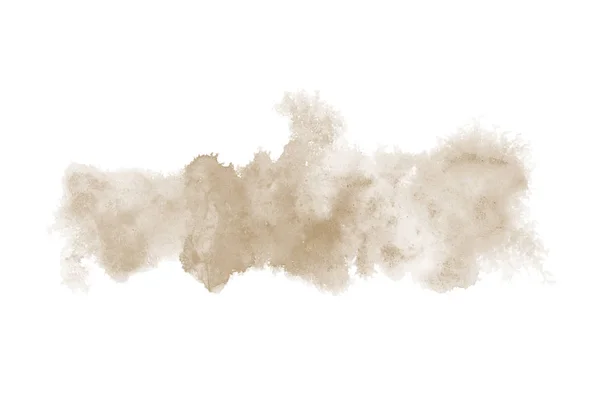 Abstrakt akvarell bakgrundsbild med en flytande splatter av akvarellfärg, isolerad på vitt. Bruna toner — Stockfoto