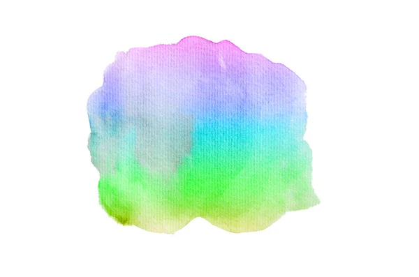 Abstraktes Aquarell-Hintergrundbild mit einem flüssigen Spritzer Aquarellfarbe, isoliert auf Weiß. Regenbogentöne — Stockfoto