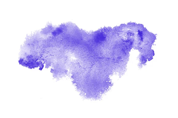 Imagine abstractă de fundal acuarelă cu un strop lichid de vopsea acvarelle, izolat pe alb. Tonuri violete — Fotografie, imagine de stoc