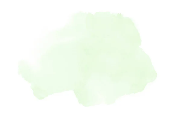 Imagem de fundo aquarela abstrata com um respingo líquido de tinta aquarelle, isolado em branco. Tons verdes — Fotografia de Stock