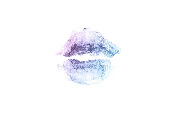 Color Lipstick Kiss Mark White Background Beautiful Lips Isolated White — Stock Photo, Image