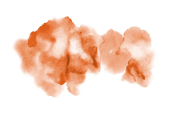 Imagem de fundo aquarela abstrata com um respingo líquido de tinta aquarelle, isolado em branco. Tons laranja — Fotografia de Stock