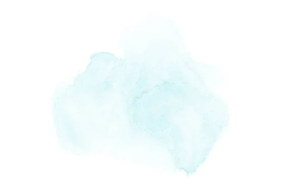 Abstract aquarel achtergrondafbeelding met een vloeibare Splatter van Aquarelle verf, geïsoleerd op wit. Licht blauwe tinten — Stockfoto