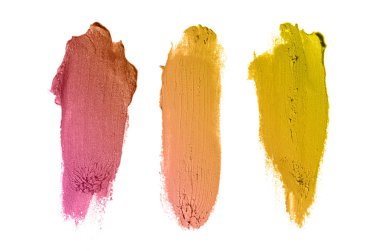 Smear ve ruj veya akrilik boya beyaz izole doku