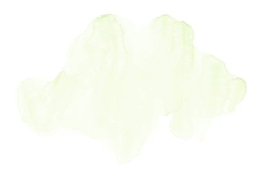 Beyaz üzerine izole edilmiş, sıvı bir kova boyası ile soyut suluboya arka plan görüntüsü. Yeşil tonları