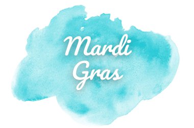 Kova boyası sıvı bir sıçrama ile soyut suluboya arka plan görüntüsü. Açık mavi tonları. Mardi gras