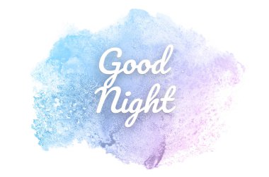 Kova boyası sıvı bir sıçrama ile soyut suluboya arka plan görüntüsü. Pembe ve mavi pastel tonları. İyi geceler