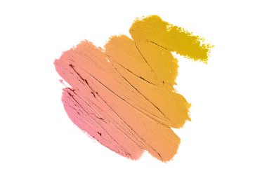 Smear ve ruj veya akrilik boya beyaz izole doku