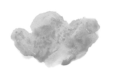 Beyaz üzerine izole edilmiş, sıvı bir kova boyası ile soyut suluboya arka plan görüntüsü. Siyah beyaz tonları