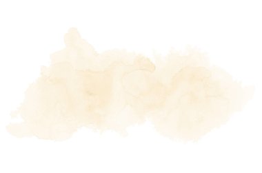 Beyaz üzerine izole edilmiş, sıvı bir kova boyası ile soyut suluboya arka plan görüntüsü. Açık turuncu tonları