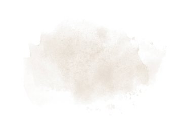 Beyaz üzerine izole edilmiş, sıvı bir kova boyası ile soyut suluboya arka plan görüntüsü. Kahverengi tonları