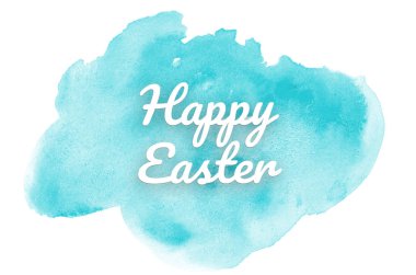 Kova boyası sıvı bir sıçrama ile soyut suluboya arka plan görüntüsü. Açık mavi tonları. Mutlu paskalya