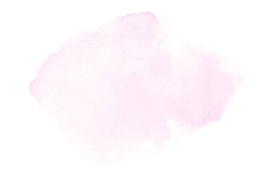 Beyaz üzerine izole edilmiş, sıvı bir kova boyası ile soyut suluboya arka plan görüntüsü. Pembe tonları