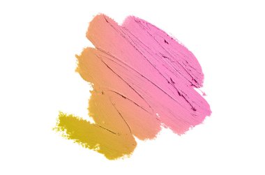 Smear ve ruj veya akrilik boya beyaz izole doku