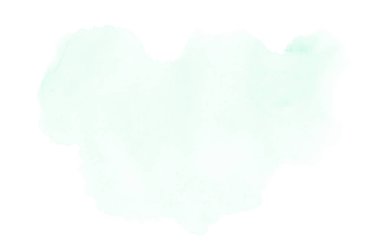 Beyaz üzerine izole edilmiş, sıvı bir kova boyası ile soyut suluboya arka plan görüntüsü. Turkuaz tonları