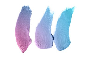 Smear ve ruj veya akrilik boya beyaz izole doku