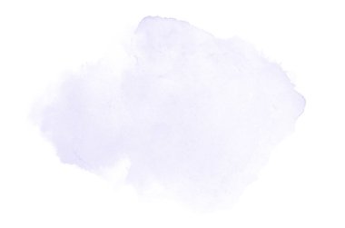 Beyaz üzerine izole edilmiş, sıvı bir kova boyası ile soyut suluboya arka plan görüntüsü. Menekşe tonları