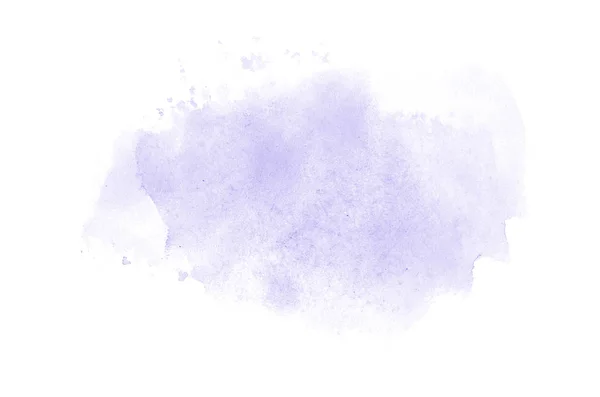 Imagem de fundo aquarela abstrata com um respingo líquido de tinta aquarelle, isolado em branco. Tons violeta — Fotografia de Stock