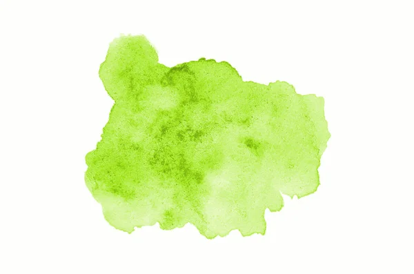 Imagem de fundo aquarela abstrata com um respingo líquido de tinta aquarelle, isolado em branco. Tons verdes claros — Fotografia de Stock