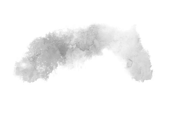 Abstract watercolor background image with a liquid splatter of aquarelle paint, isolated on white. Black and white tones — Stock Photo, Image