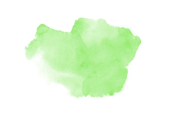 Abstract aquarel achtergrondafbeelding met een vloeibare Splatter van Aquarelle verf, geïsoleerd op wit. Groene tinten — Stockfoto