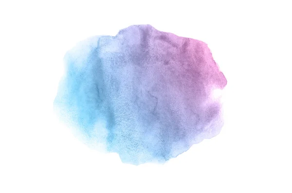 Abstract watercolor background image with a liquid splatter of aquarelle paint, isolated on white. Pink and blue pastel tones — Stock Photo, Image