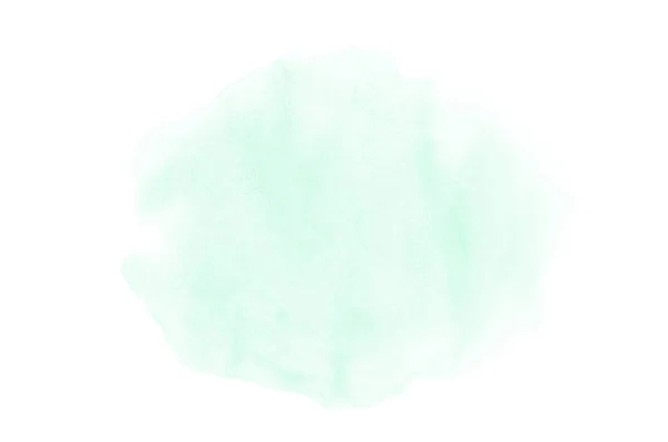 Image abstraite de fond aquarelle avec une éclaboussure liquide de peinture aquarelle, isolée sur blanc. Des tons turquoise — Photo