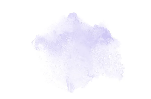 Imagem de fundo aquarela abstrata com um respingo líquido de tinta aquarelle, isolado em branco. Tons violeta — Fotografia de Stock