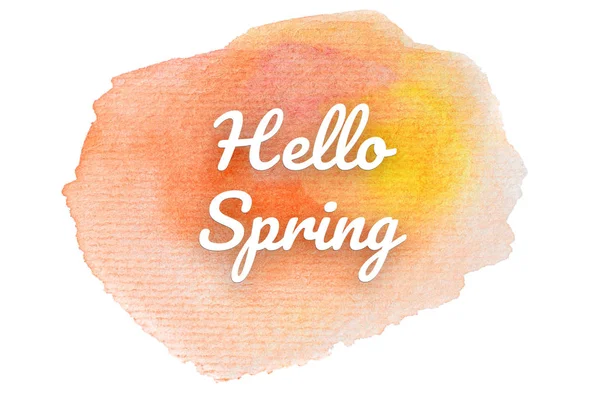 Abstract watercolor background image with a liquid splatter of aquarelle paint. Warm tones. Hello spring — Stock Photo, Image