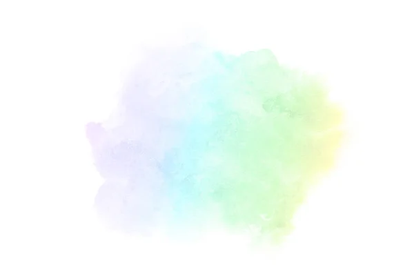 Abstrakcja akwarela obraz tła z ciekłym bryzg farby Aquarelle, izolowane na białym tle. Tęczowe Tony — Zdjęcie stockowe