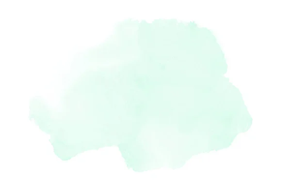 Obraz pozadí abstraktní akvarel s tekutým koláčem z akarelle barvy, izolované na bílém. Tyrkysové tóny — Stock fotografie