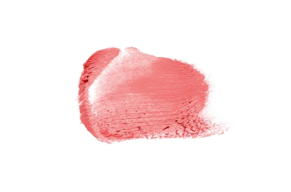 Smear and texture of lipstick or acrylic paint isolated on white — Stock Photo, Image