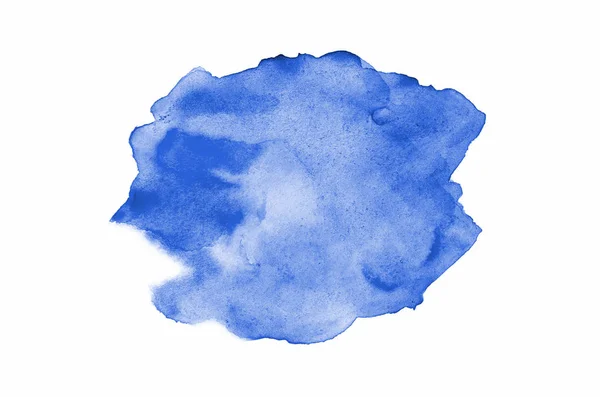 Abstract watercolor background image with a liquid splatter of aquarelle paint, isolated on white. Blue tones — Stock Photo, Image